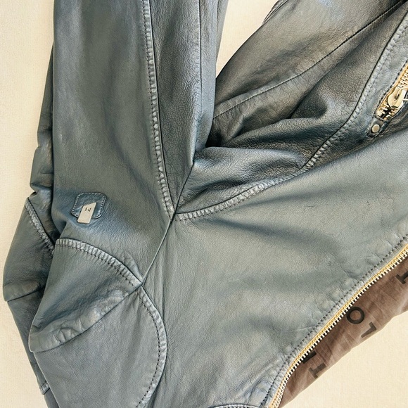 MAURITIUS Dark grey blue leather jacket - Picture 2 of 9
